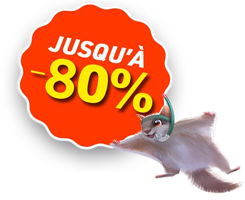 Badge promotionnel Jusqu'à -80% de la Grande Braderie Gigamic 2026