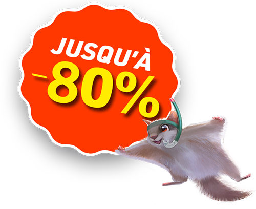 Badge promotionnel Jusqu'à -80% de la Grande Braderie Gigamic 2026