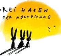 Drei Hasen in der Abendsonne