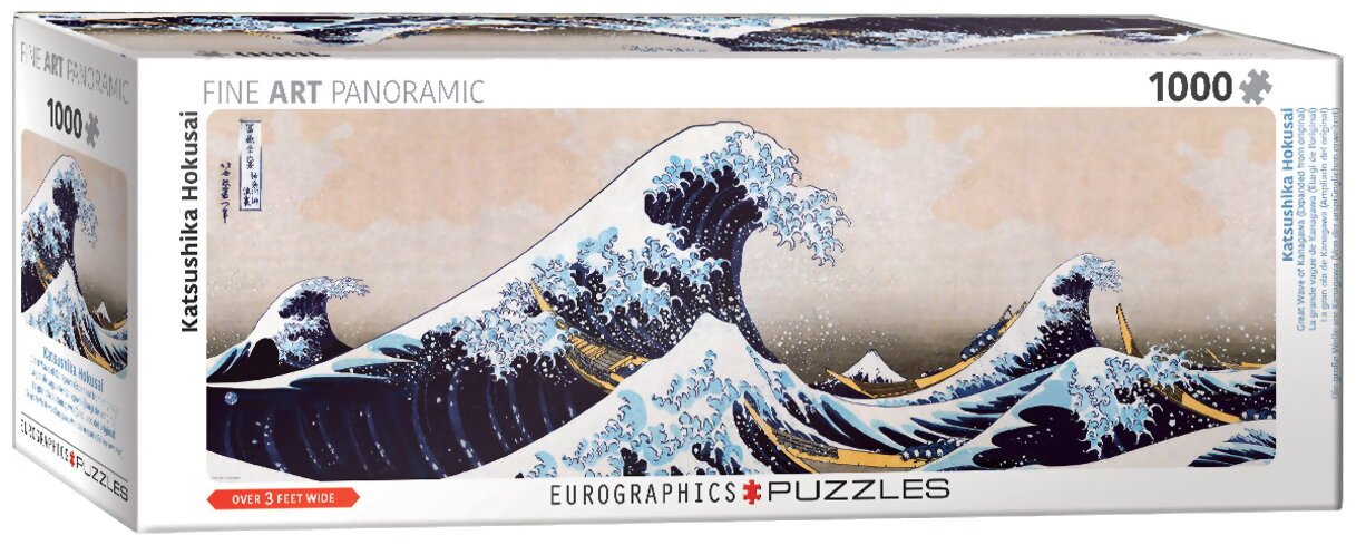 Puzzle Fine Art Panoramic - Hokusai - La Grande Vague de Kanagawa - 1000 Pièces