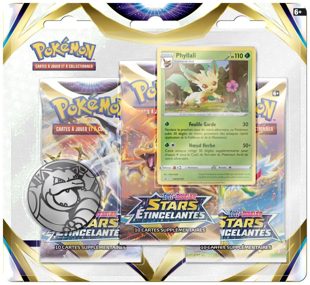 Pokémon JCC - Pack De 3 Boosters - Phyllali - Stars Étincelantes