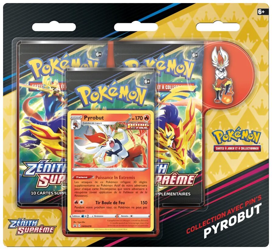 Pokémon JCC - Collection avec pin's - Pyrobut - Zénith Suprême