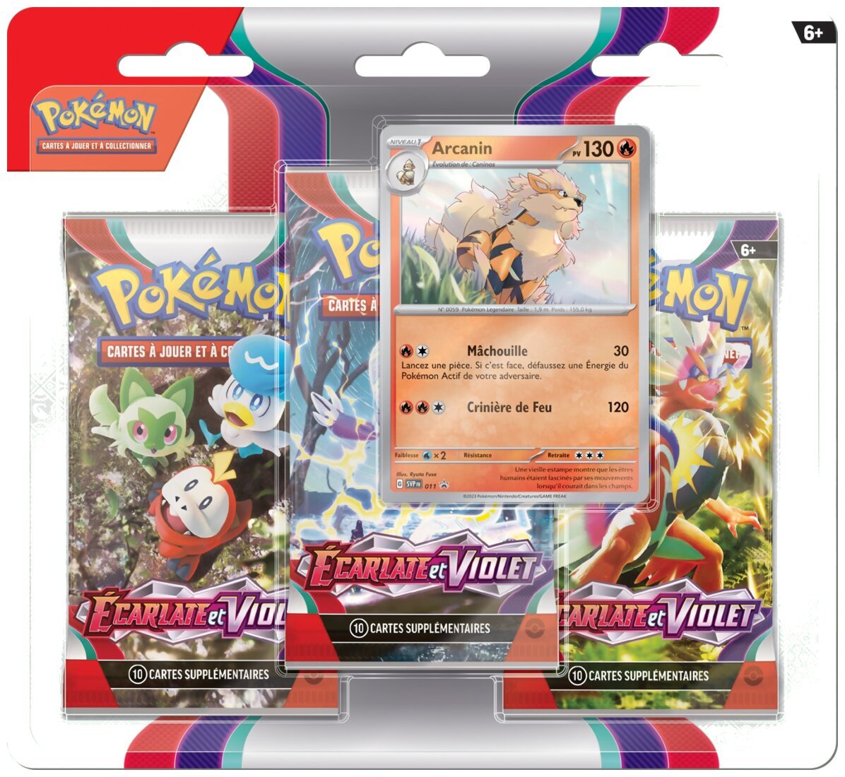 Pokémon JCC - Pack De 3 Boosters - Arcanin - Écarlate et Violet