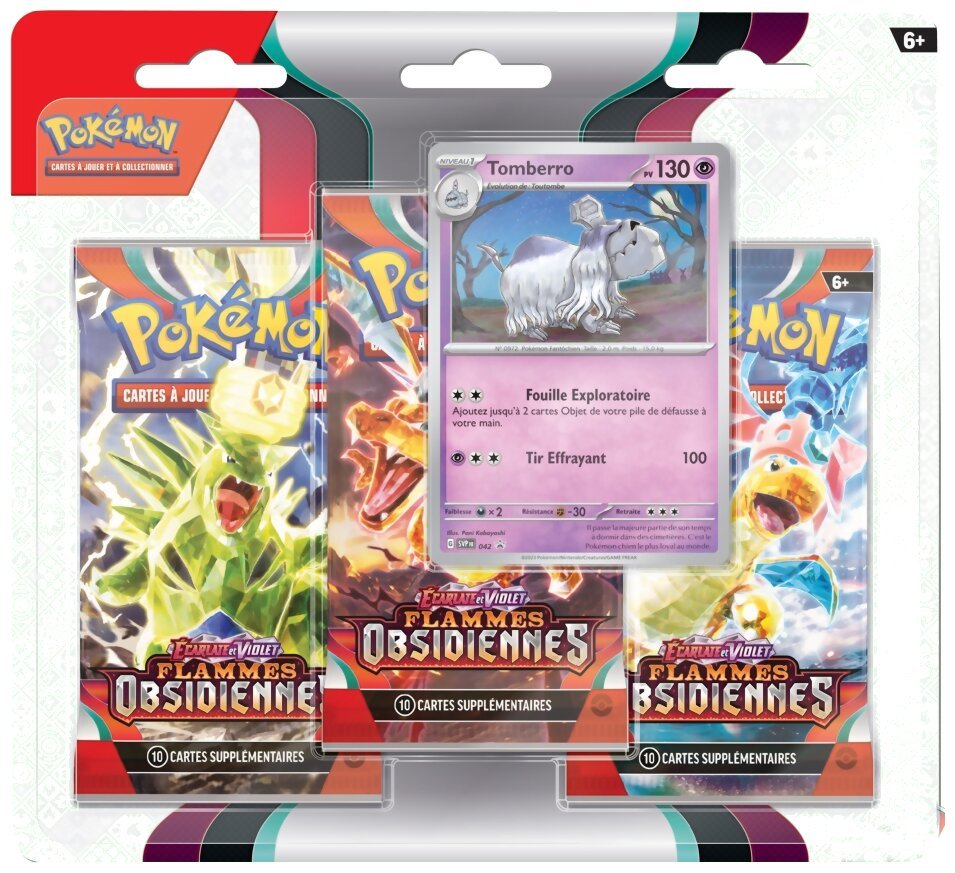 Pokémon JCC - Pack de 3 boosters - Tomberro - Flammes Obsidiennes