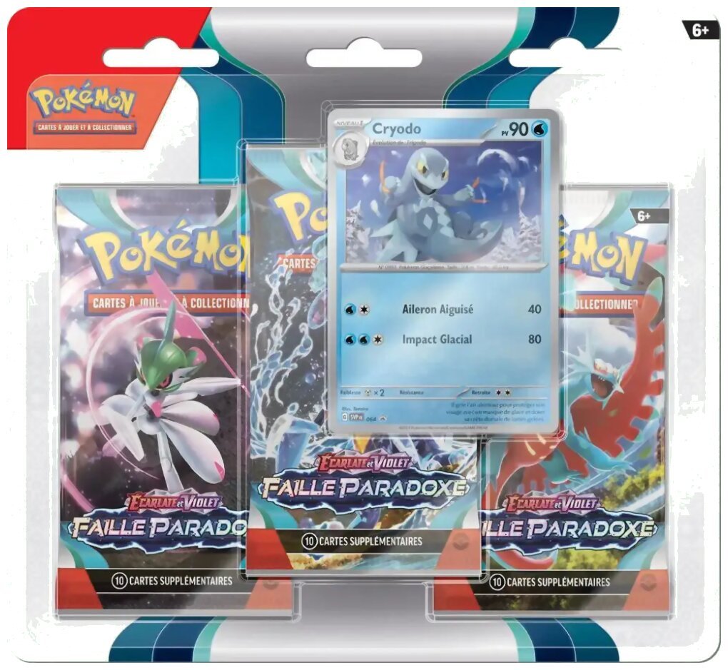 Pokémon JCC - Pack de 3 boosters - Cryodo - Faille Paradoxe