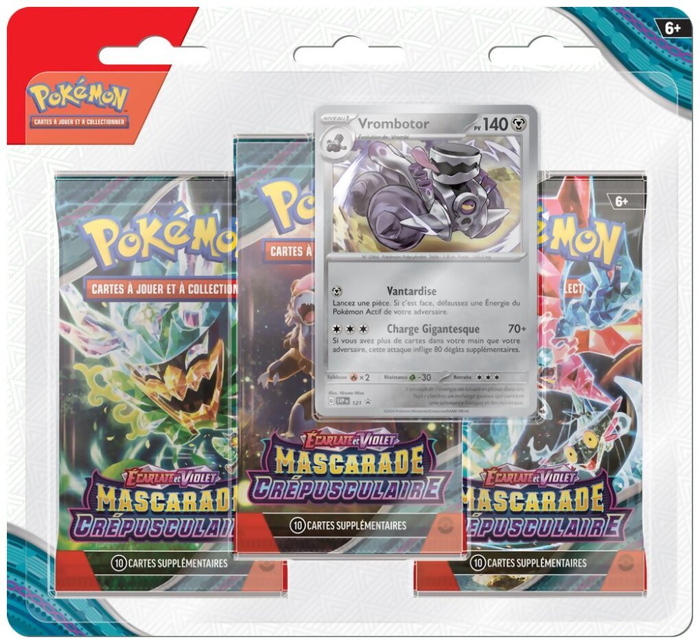 Pokémon JCC - Pack de 3 boosters - Vrombotor - Mascarade Crépusculaire