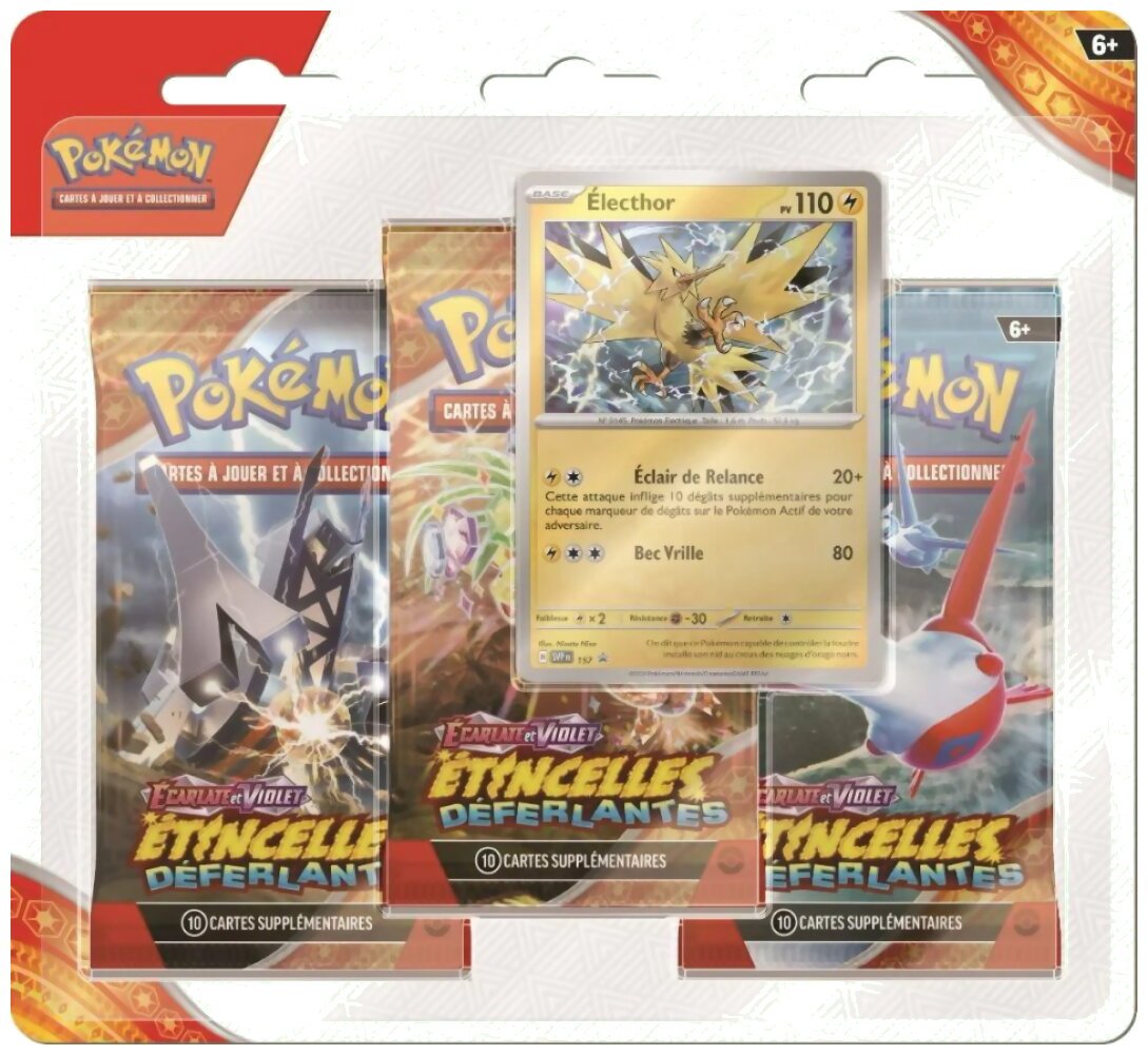 Pokémon JCC - Pack de 3 boosters - Électhor - Étincelles Déferlantes