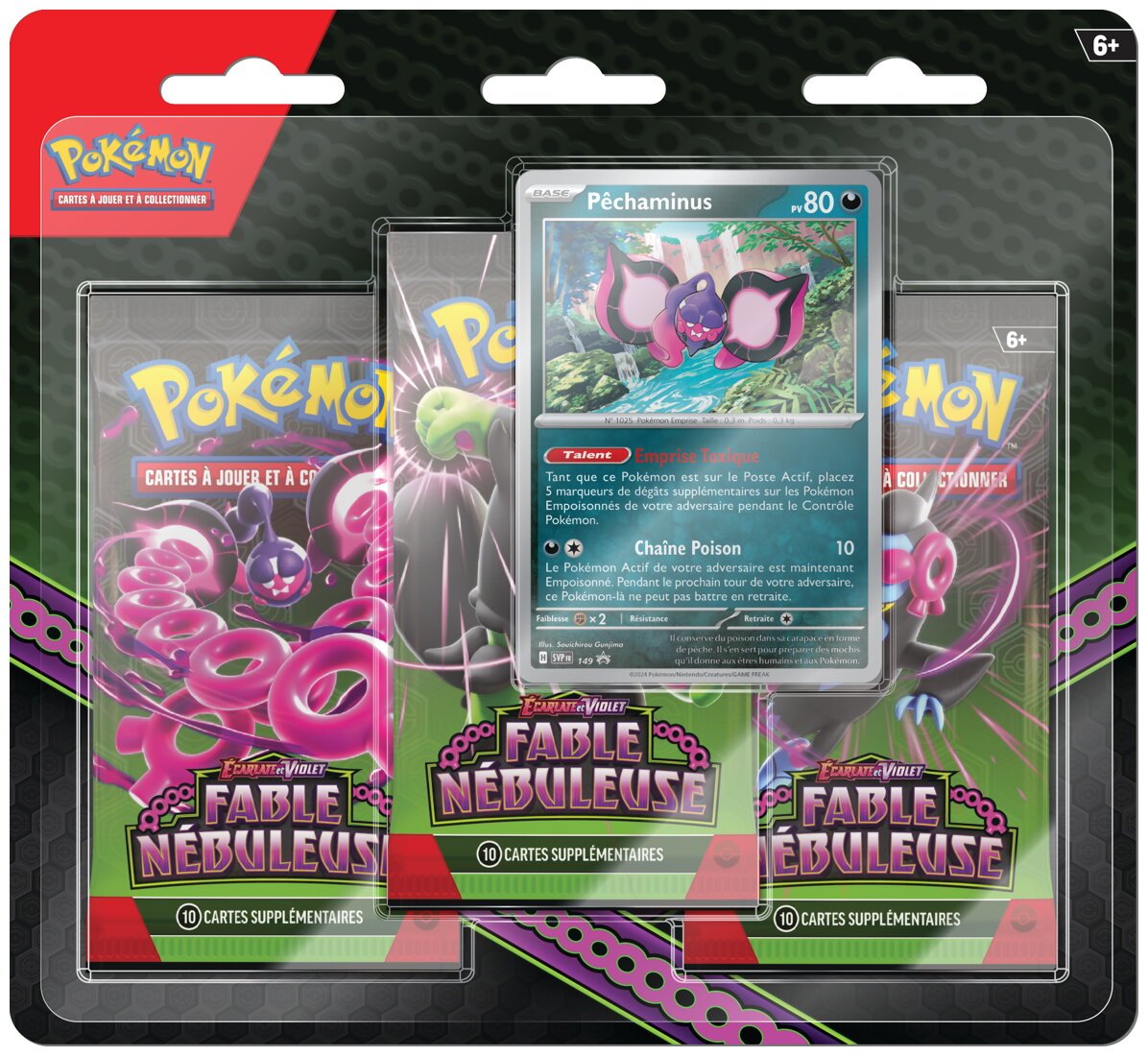 Pokémon JCC - Pack De 3 Boosters - Péchaminus - Fable Nébuleuse