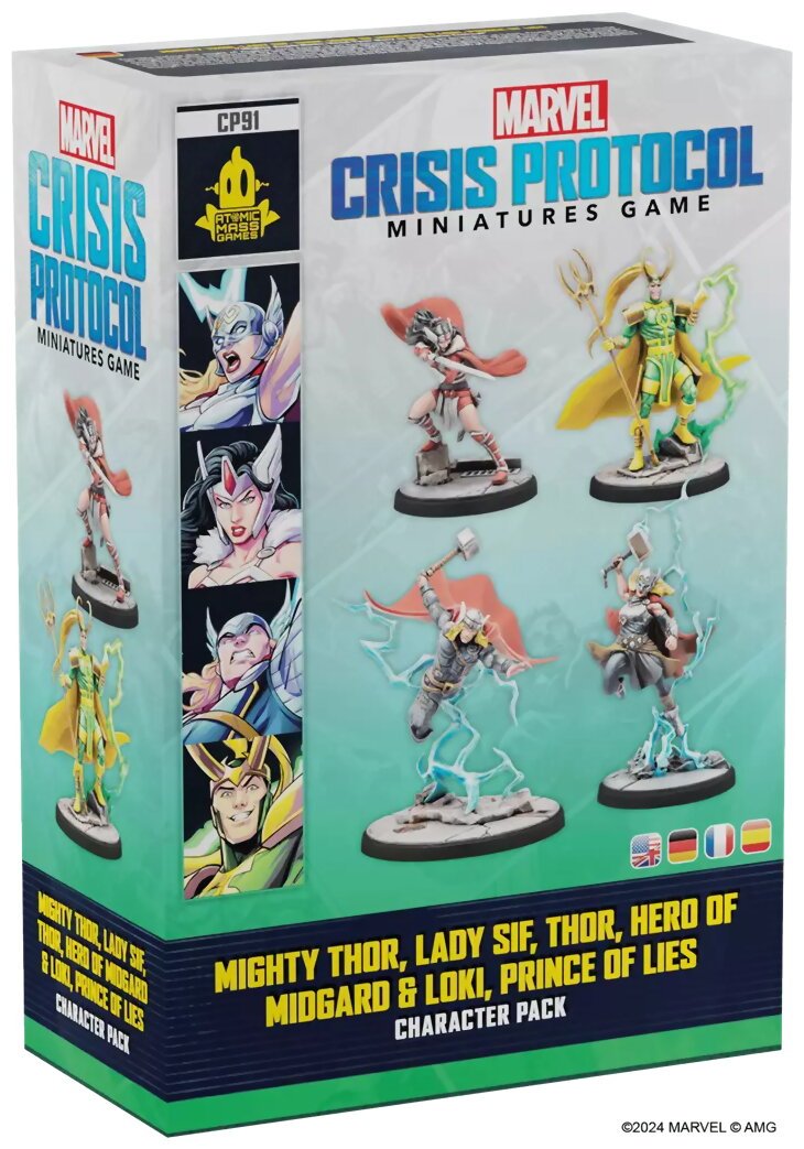 Marvel Crisis Protocol - Mighty Thor, Lady Sif, Thor, Hero Of Midgard & Loki, Prince Of Lies - Character pack
