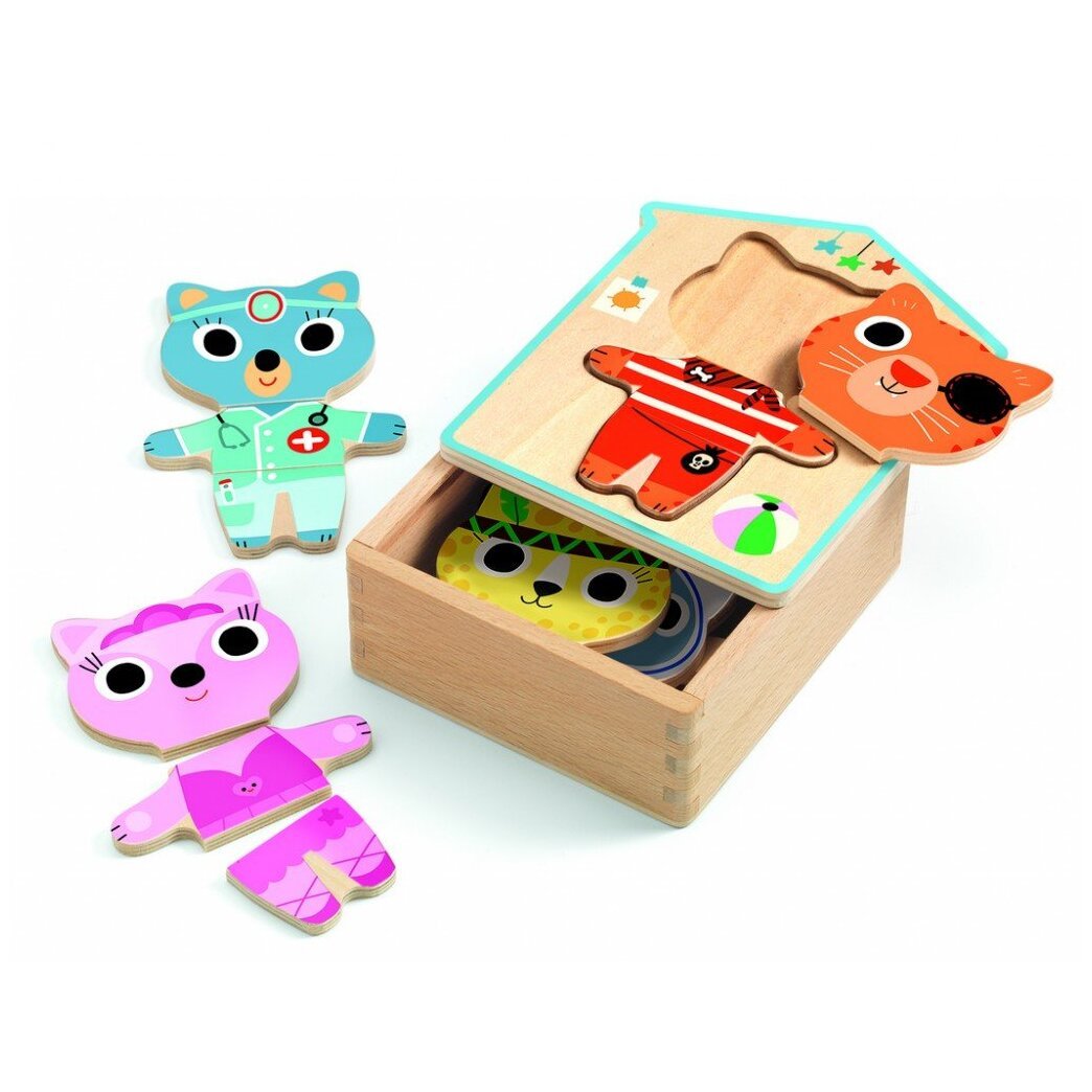 Puzzles Bois - Dressup Mix - 6 × 3 pièces