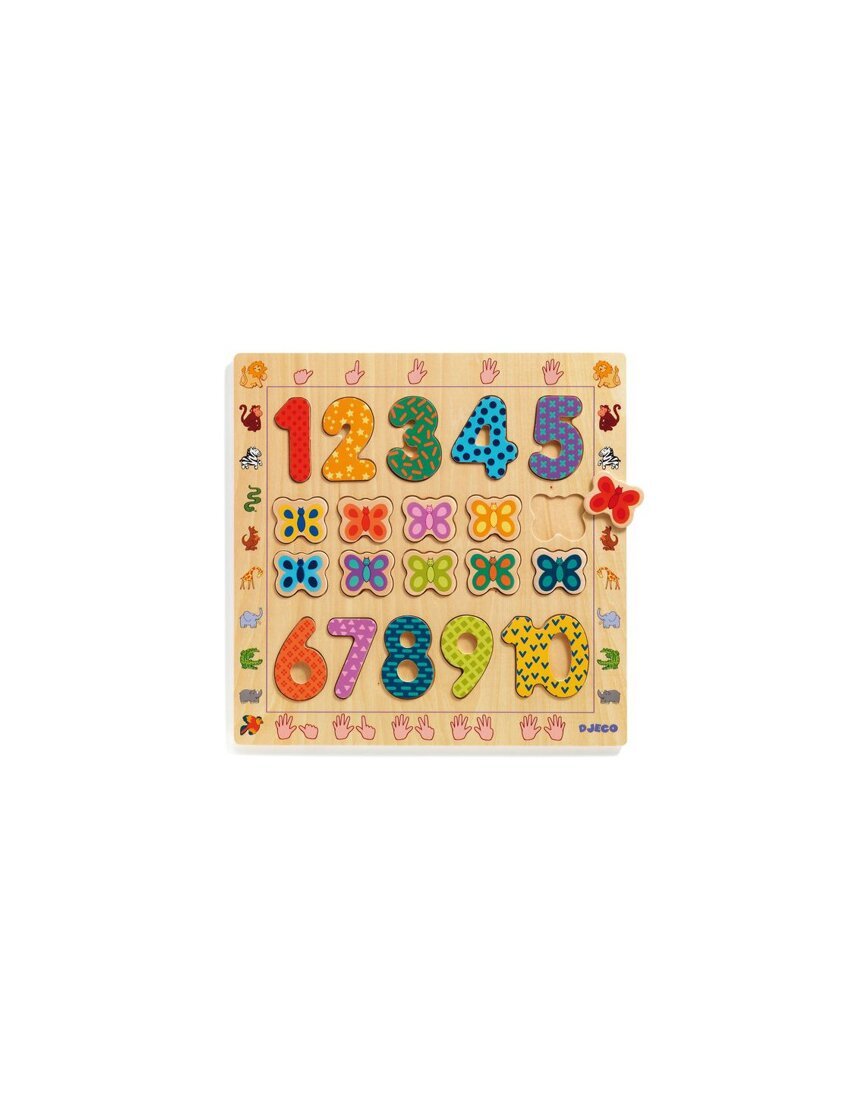 Puzzle chiffres en bois