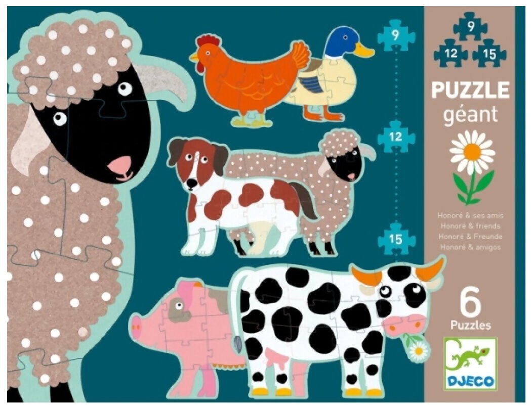 Puzzle Maxi Géant - Honoré Et Ses Amis - 6 Puzzles
