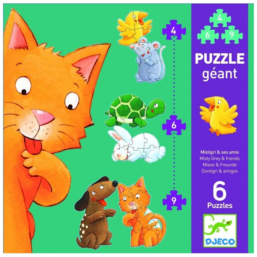 Puzzle géant - Mistigri et ses amis - 6 puzzles