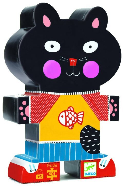 Puzzle Silhouette - Miaou et la drôle de pêche - 24 pièces