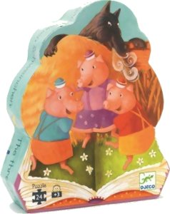 Puzzle silhouette - Les trois petits cochons - 24 pièces