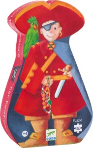 Puzzle Silhouette - Le trésor et son pirate - 36 pièces