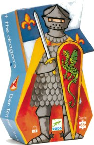 Puzzle Silhouette - Le chevalier au dragon - 36 pièces