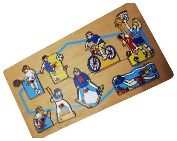 Puzzle D'encastrement Bois Sport - 8 Pièces