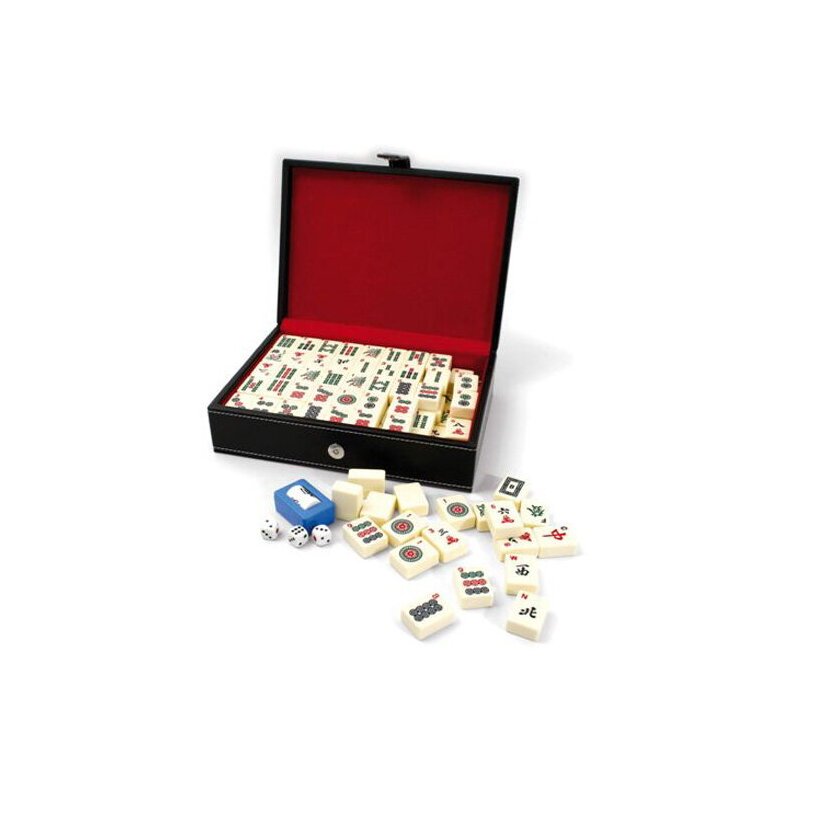 Mahjong - Coffret En Cuir Noir