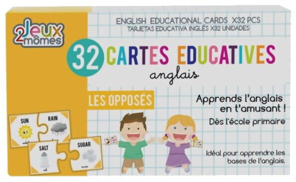 32 Cartes Éducatives - Anglais - Les Opposés