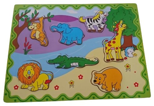 Puzzle Bois Les Animaux De La Jungle - 8 Pièces