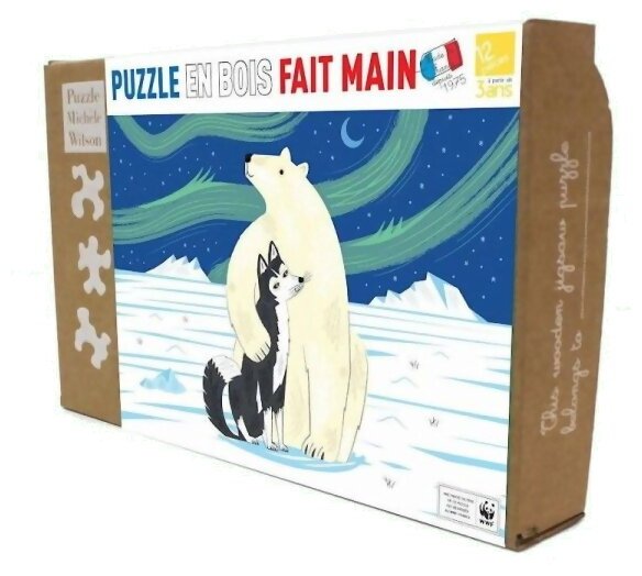 Puzzle - L'ours Et Le Husky - 12 Pièces