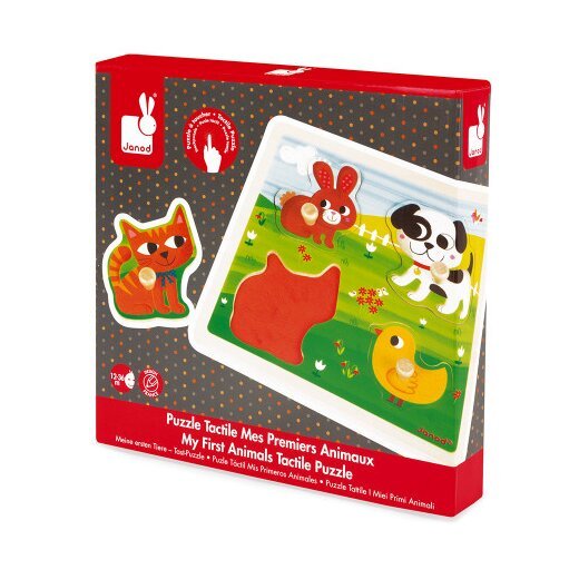 Puzzle tactile - Mes premiers animaux - 4 pièces