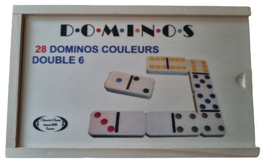 Dominos - 28 Dominos Couleurs Double 6