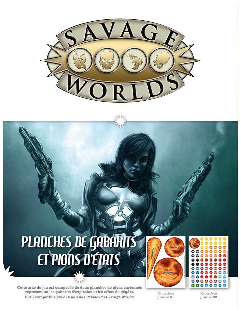 Savage Worlds - Planches de gabarit et jetons d'états