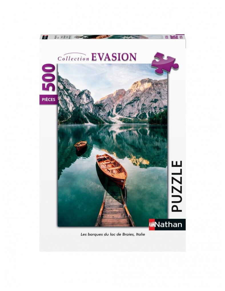 Puzzle - Les Barques Du Lac De Braies, Italie - 500 Pièces