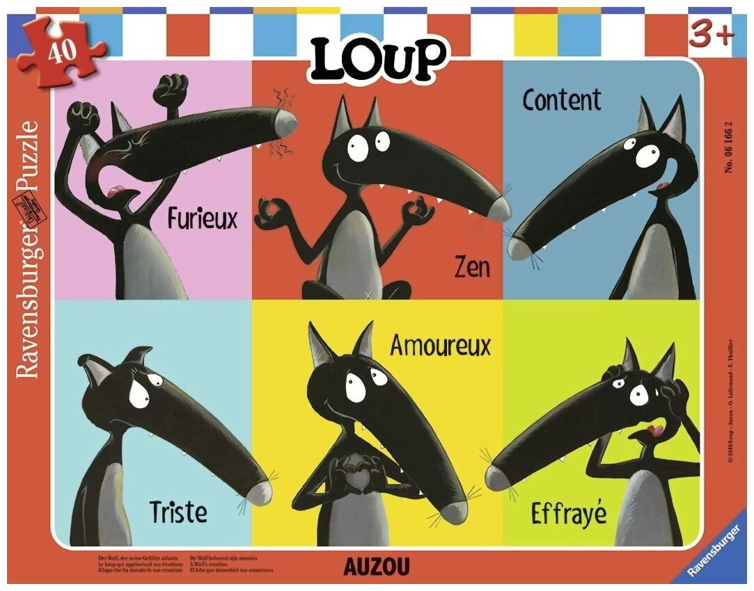 Puzzle - Loup Apprivoise Ses Émotions - 40 Pièces