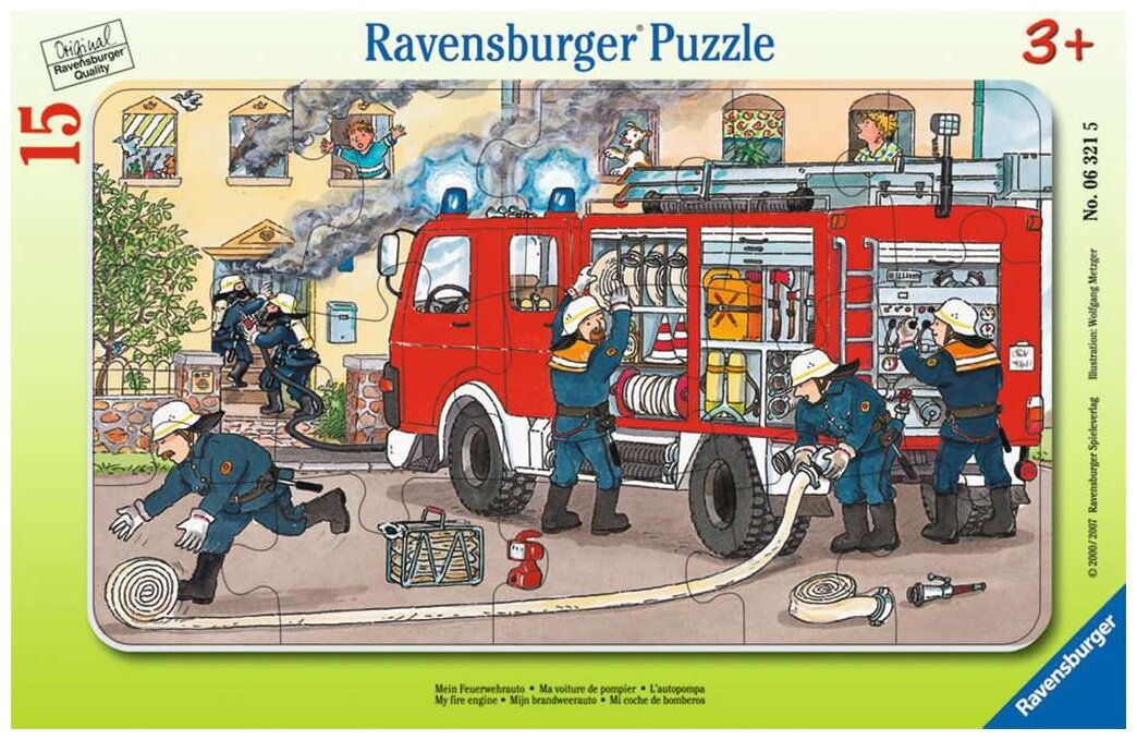 Puzzle - Ma voiture de pompier - 15 pièces