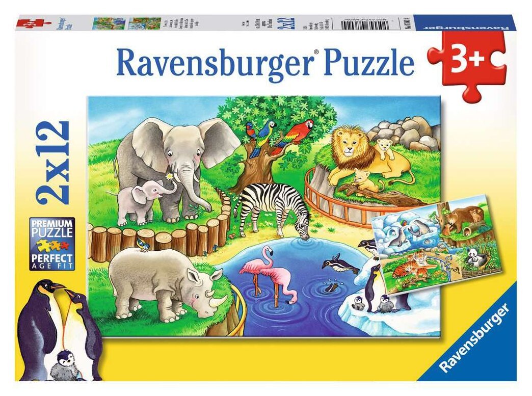 Puzzle  Les animaux du zoo - 2 * 12 pièces