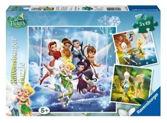 Puzzle - Disney Fairies  Les quatre saisons des fées - 3x49 pièces