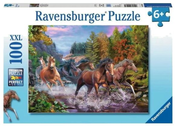 Puzzle - Chevaux Dans La Rivière - 100 Pièces XXL