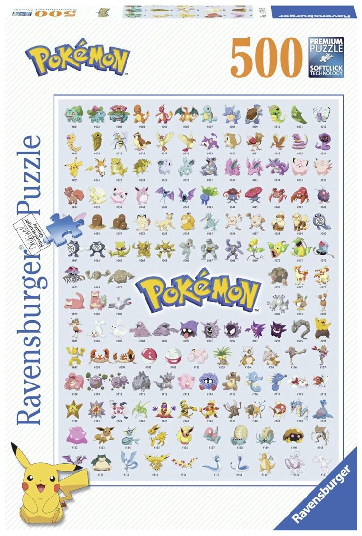 Puzzle - Pokémon - Pokedex Première Génération - 500 Pièces