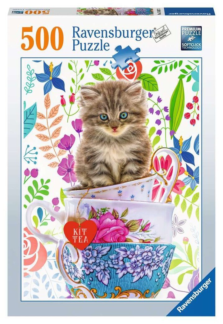 Puzzle - Chaton dans une tasse - 500 pièces