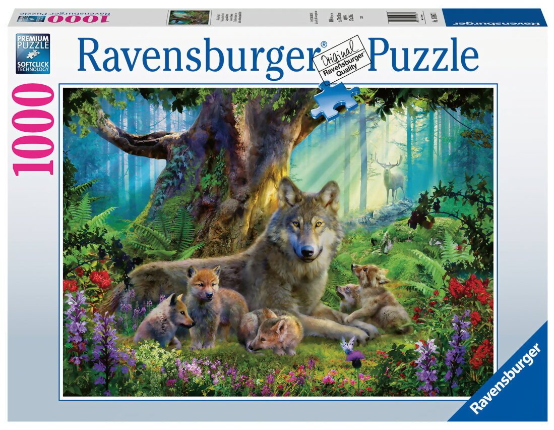 Puzzle - Famille De Loups Dans La Forêt - 1000 Pièces
