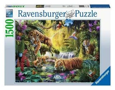Puzzle - Tigres Au Plan D'Eau - 1500 Pièces