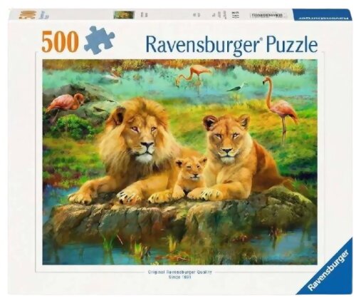 Puzzle - Lions Dans La Savane - 500 Pièces