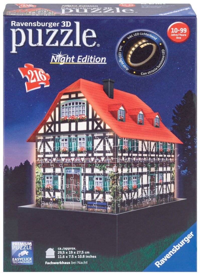 Puzzle 3D - Maison à colombages illuminée - Night Edition