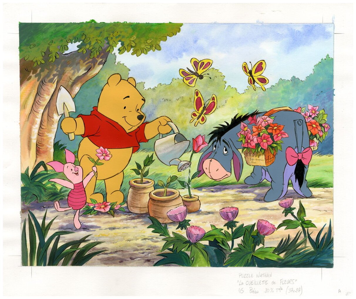 Puzzle Winnie l'ourson La cueillette des fleurs