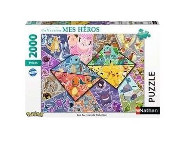 Puzzle - Les 16 Types De Pokémon - 2000 pièces