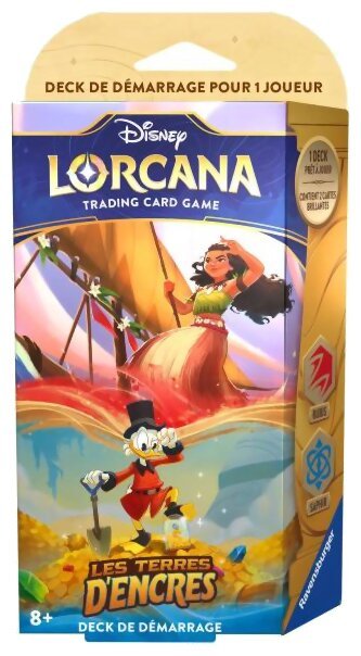 Lorcana - Deck de Démarrage - Vaiana / Picsou - Les Terres d'Encres - Rubis / Saphir