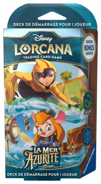 Lorcana - Deck de démarrage - Jim Hawkins / Tigrou - La Mer Azurite - Ambre / Rubis