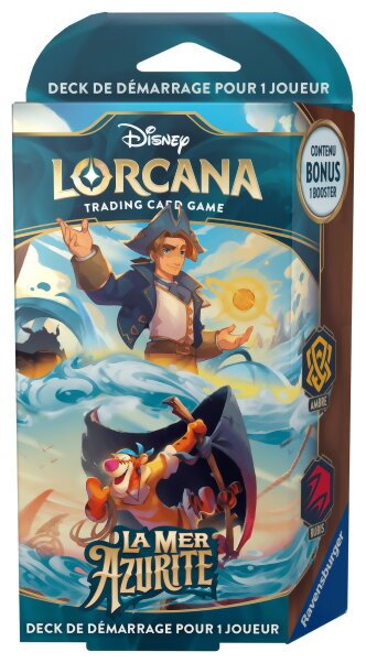 Lorcana - Deck de démarrage - Jim Hawkins / Tigrou - La Mer Azurite - Ambre / Rubis