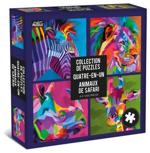 Collection De Puzzles - Quatre-En-Un - Animaux De Safari 4*1000 Pièces - 4 x 1000 pièces