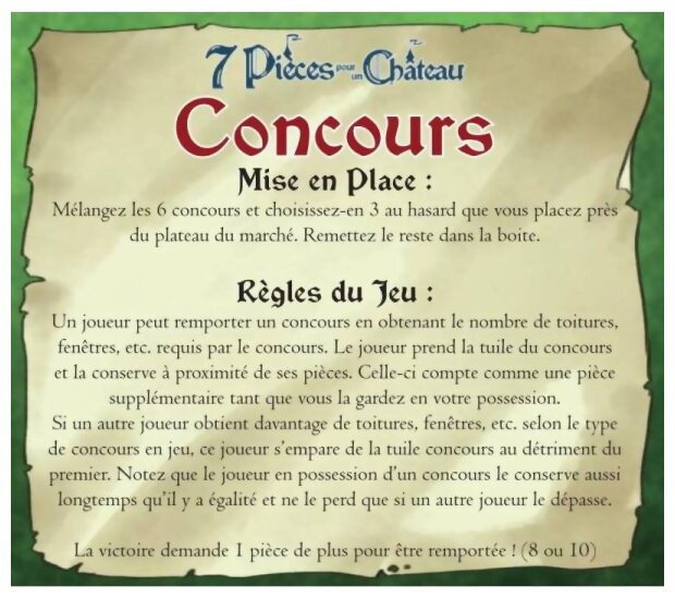 7 Pièces Pour Un Château - Concours