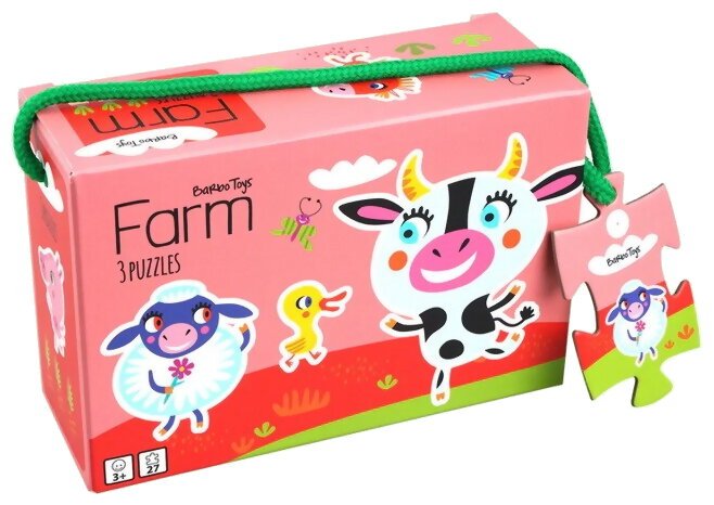 3 Puzzles - Farm - 6+9+12 Pièces