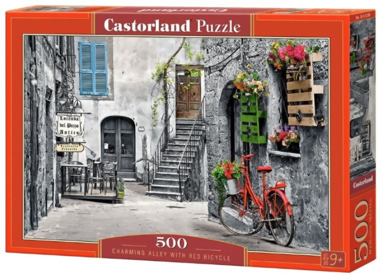 Puzzle - Charming Alley With Red Bicycle - 500 Pièces
